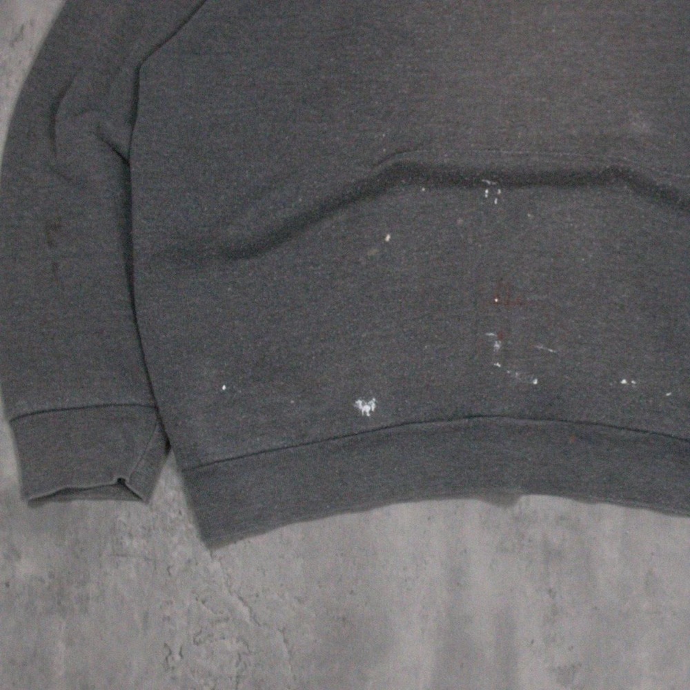 Vintage VTG 1990s 90s Faded Grey Crewneck Sweatshirt Blank Faded Grey - Picture 4 of 8